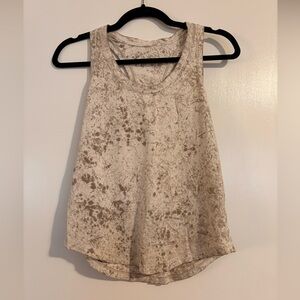 Lululemon Love Tank Top Cirrus Wash White Opal Raw Linen Rover print